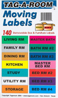 Tag-A-Room label kit - 140 color coded stickers - Boxes To Go