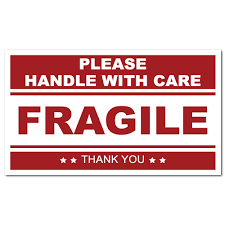 Fragile Sticker, Individual 3" x 2" sticker