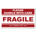Fragile Sticker, 3" x 2", roll of 500